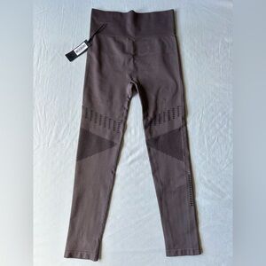 Savvi High-Waisted Purple/Mauve Athletic Leggings with Mesh Panels